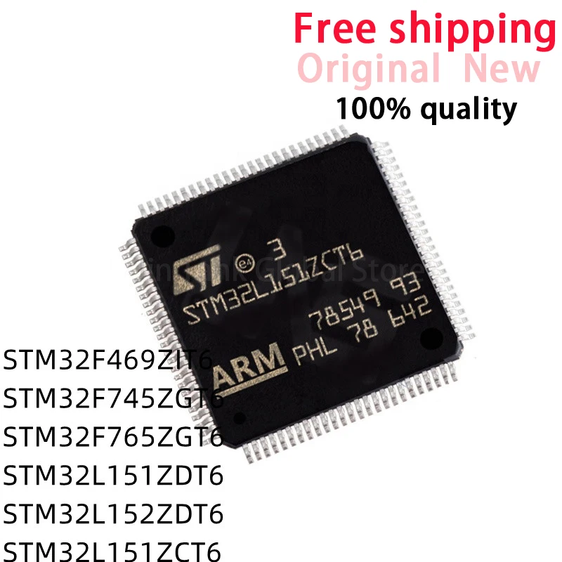 

(1 Stück) 100% neu stm32f469zit6 stm32f745zgt6 stm32f765zgt6 stm32l151zdt6 stm32l152zdt6 stm32l151zct6 QFP-144 chipsatz