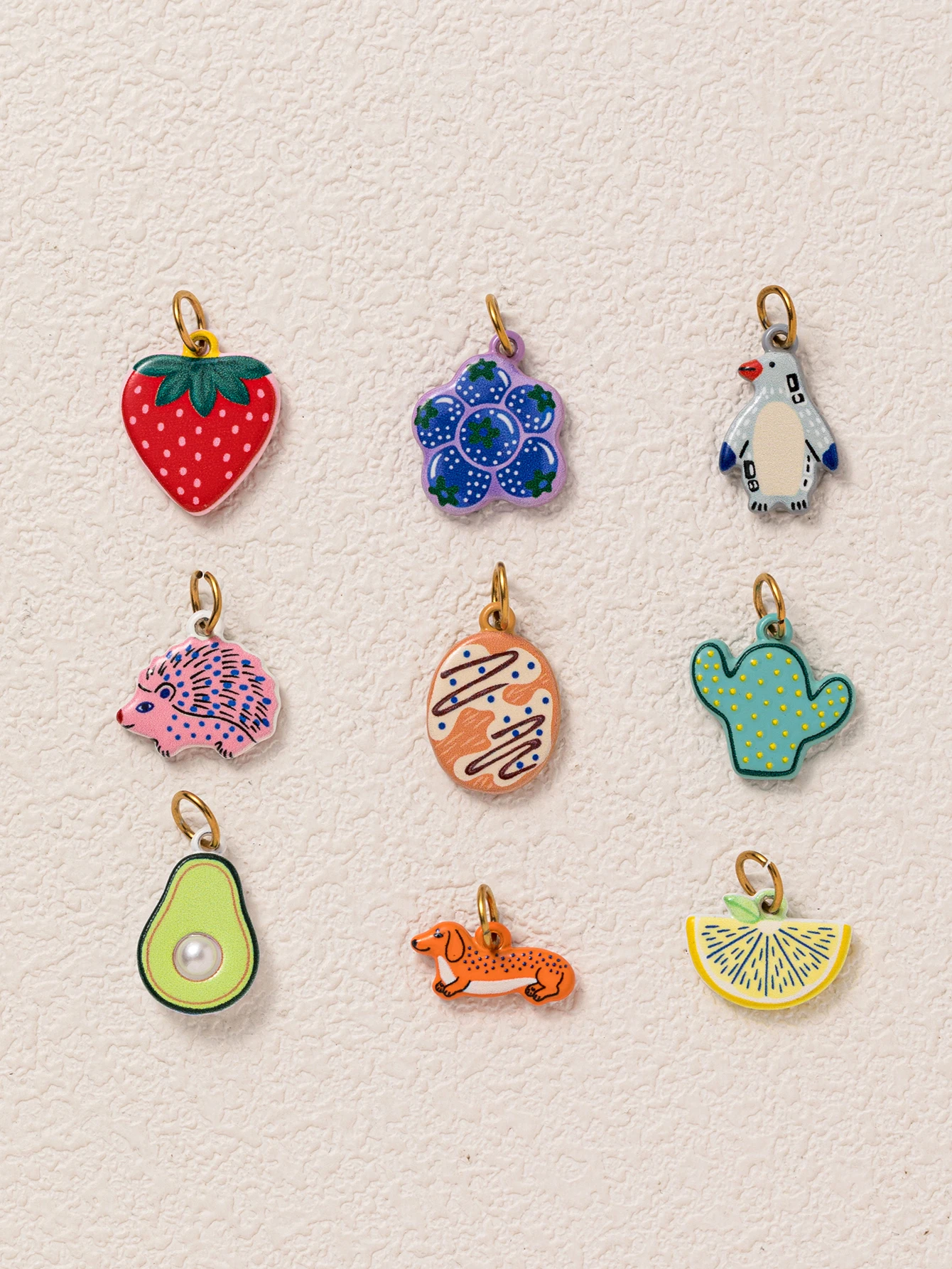316 Edelstahl Wasserdicht Farbbeständig Einfache Neue Avocado-Erdbeer-DIY-Anhänger Charms Schmuckherstellung – Detail 3