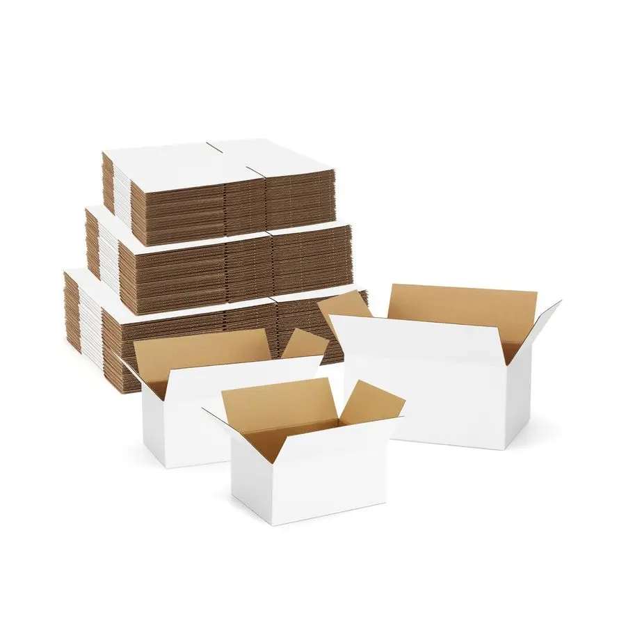 

8x6x4 amp 9x6x4 amp 10x7x5 SmallShippingBoxesMailers, White CorrugatedCardboardBoxesforPackingSmallBusiness Mailing