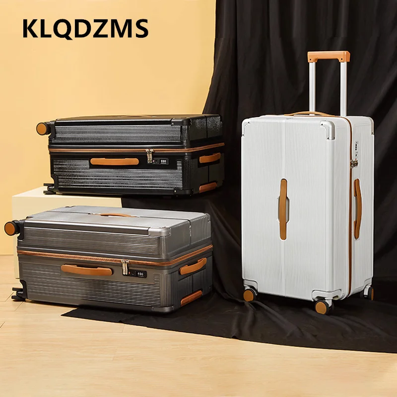 

KLQDZMS Ручной дорожный чемодан 20-дюймовый посадочный чемодан на молнии с алюминиевой рамой, чемодан на колесиках 24 "26" 28" ABS + ПК, мужской чемодан для салона