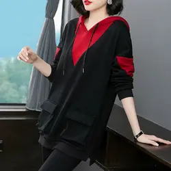 Black Hoodies Slim Top Graphic Red Woman Clothing Cropped Hooded Women's Sweatshirt Cheap And Korean Style Xxl Designer New In