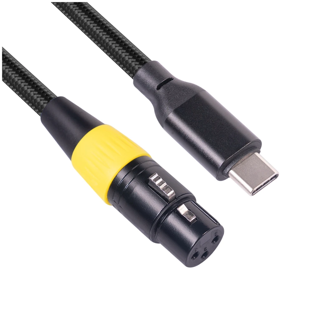 USB C to XLR Female Cable Type C Male to 3 Pin XLR Female Microphone Cable Connector Computer Audio Data Cable 3 Meters