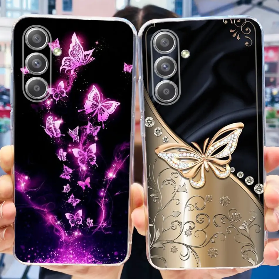 For Samsung Galaxy A55 Case Samsung A55 5G SM-A556B Elegant Printing Soft Silicone TPU Slim Phone Back Cover