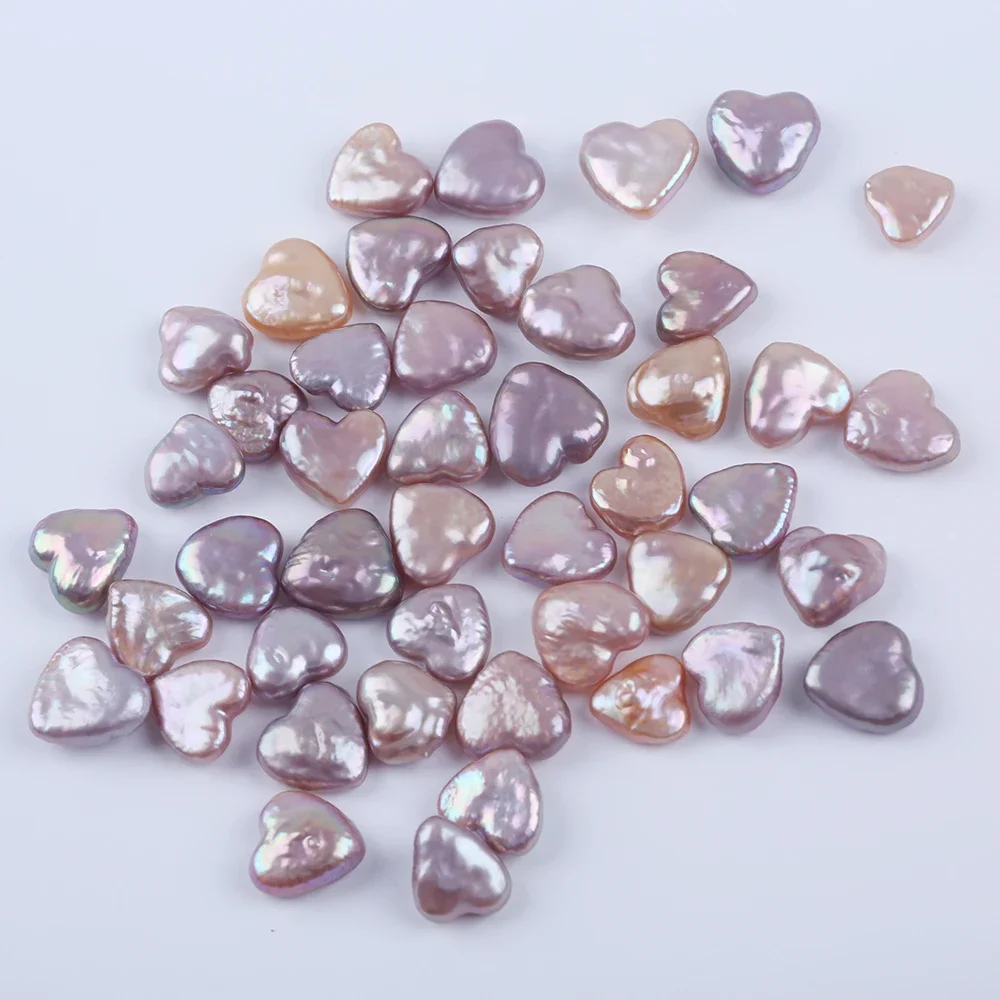 10-13mm Purple Heart Shape Cultured Freshwater Pearl Loose Beads For Jewelry Making