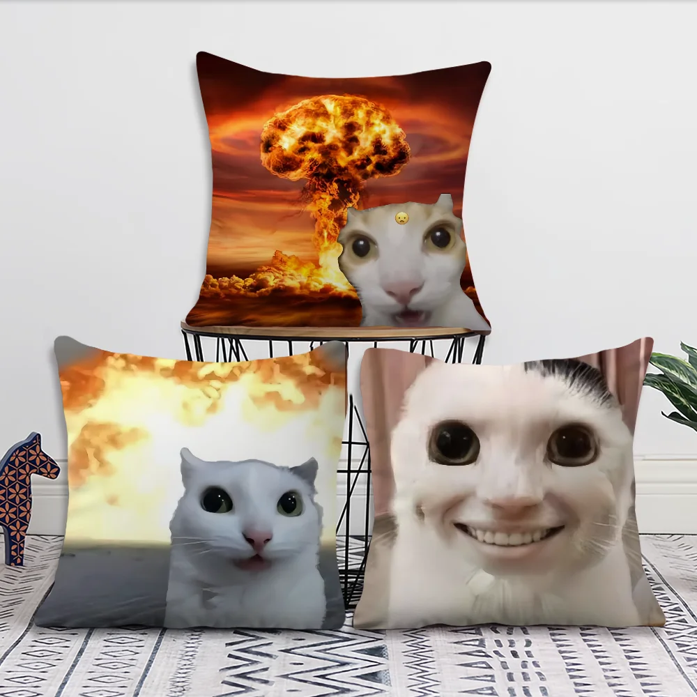 Lustiger Katzen-Print Kissenbezug - Weicher Komfortabler Kissenbezug für Sofa Wohnzimmer Büro Dekoration & Schutz