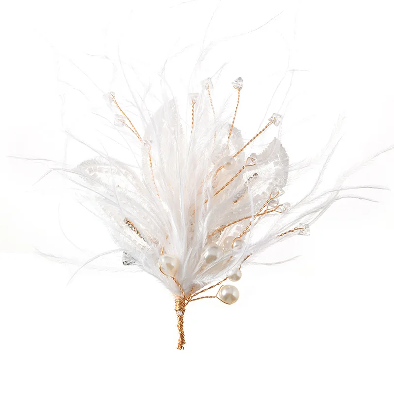 Super Immortal Forest Feather Pearl Brooch Actress Elegant Temperament Pin Evening Coat High End Sensation Corsage Accessories