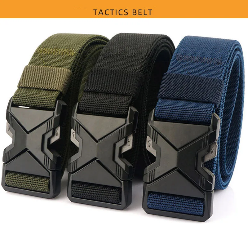 

New Alloy Buckle Belt Luxury Hunting Tactics Multi Functional Military Combat Survival High Quality Leisure Elastic Nylon Belt