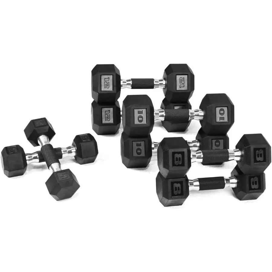 WF إمدادات رياضية المطاط المغلفة عرافة الدمبل مع قبضة مطاطية مقبض احيط لقوة التنغيم العضلات بناء الجسم بالكامل #1