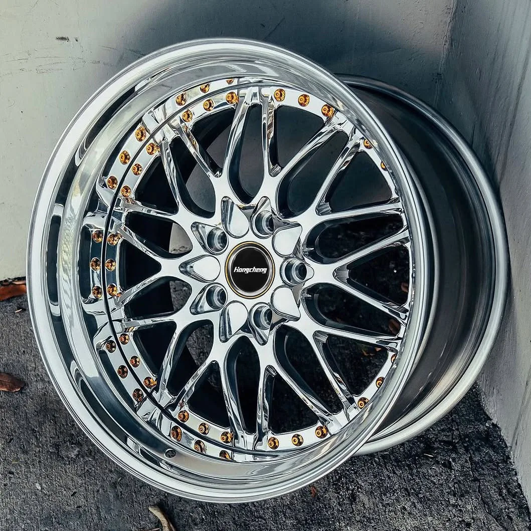 New model of 26 Forged Chrome Finish Polished Lip 2piece Wheels Custom Luxury Rims for  C8 16-26 Inch Car Wheels