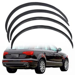 2/4pcs Universal Car Truck Black/ Carbon Fiber Body Kit trim Fender Flare Rubber Wheel Eyebrow anti-scratch Strip lip Stickers