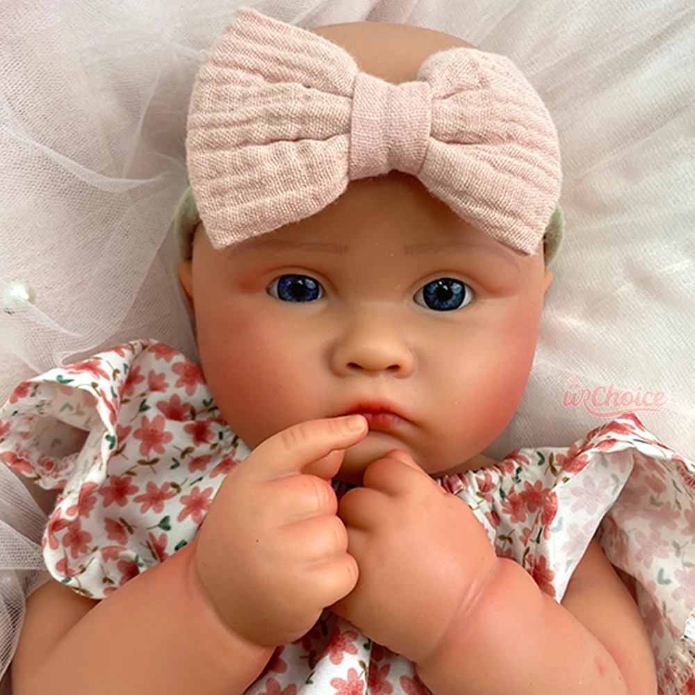 손으로 만든 개방된 입 소녀 통통한 유연한 실리콘 재탄생 아기 3D 피부 세척 가능한 재탄생 인형 사진 작가 예술가를 위해