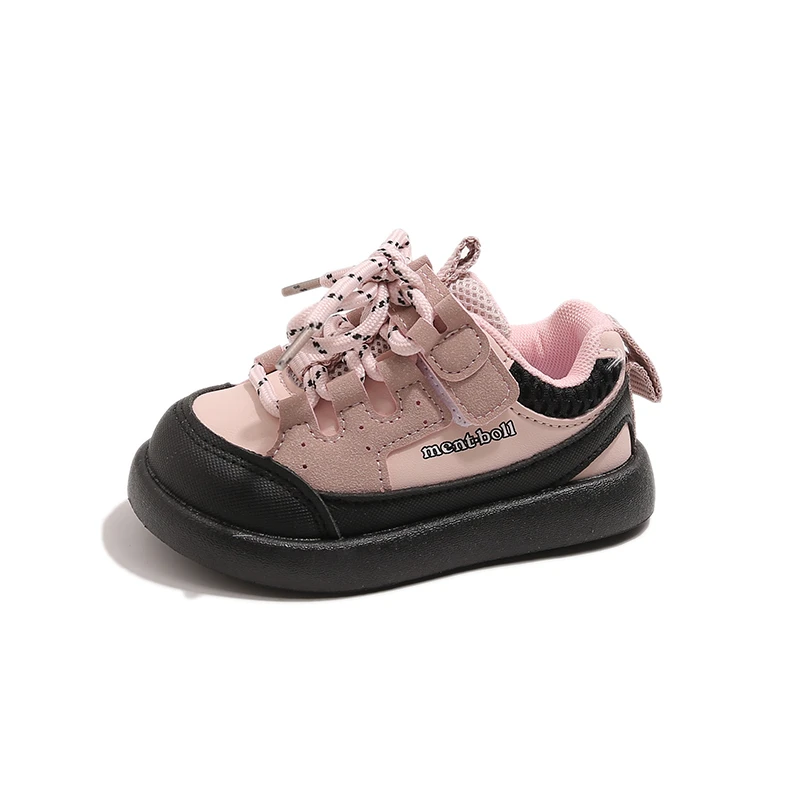 Toddler Cute Square Toe Sneakers, Boys Girls Color Block Casual Walking Shoes, Adjustable Anti Collision Infant Outdoor Shoes