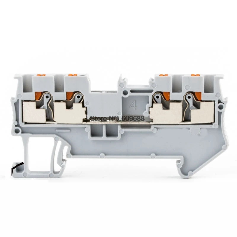 Din Rail Terminal Block PT 1.5-QUATTRO 4 Conductor Push In Spring Screwless Feed Through Wire Conductor wire connector