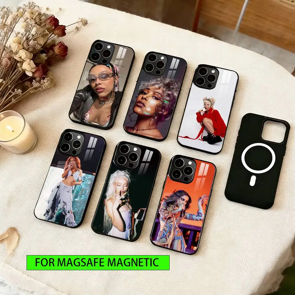 Doja Cat Singer Phone Case For iPhone17,16,15,14,13,12,11 Plus,Pro Magnetic For Magsafe Wireless Charging