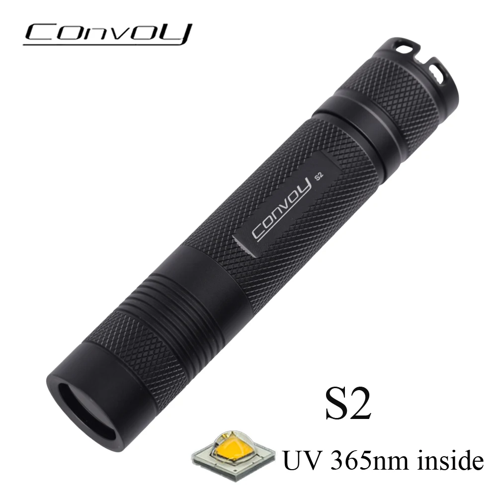 UV Flashlight Convoy S2 UV 365nm Led Torch 18650 Flash Light Linterna Ultraviolet Ultra Violet Lanterna