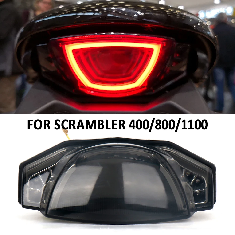 

Motorcycle Accessories Red Yellow Discoloration LED Scrambler Brake Tail Light Turn Signal For Ducati Scrambler 400 800 1100