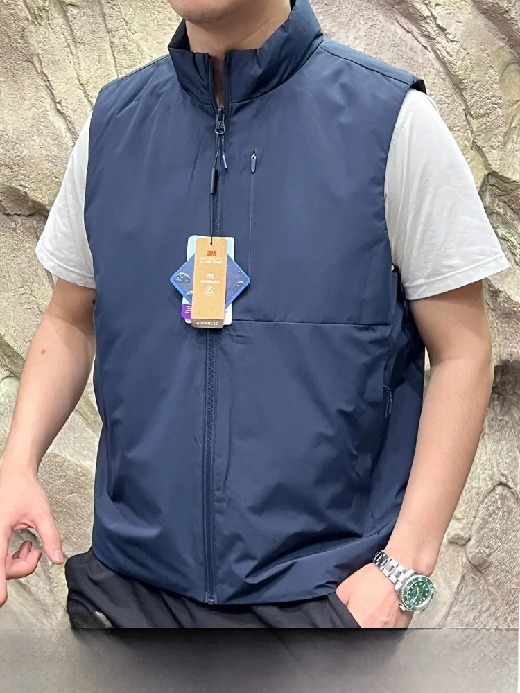 

Warm Fce Jaet Men's Stand Collar Outdoor Cotton Vest Coats Waterproof Windproof Autumn Winter Youth Stand Fit Zipper