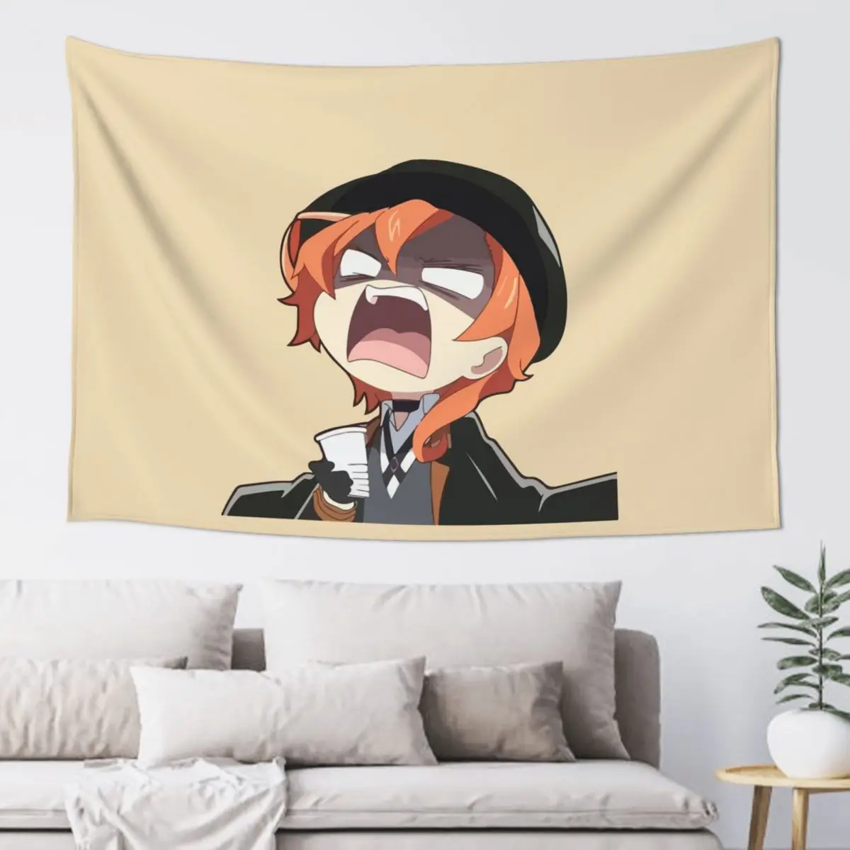 Chuya Nakahara Bungo Stray Dogs Anime Tapestry Hippie Wall Hanging Aesthetic Home Decor Tapestries for Living Room Bedroom Dorm