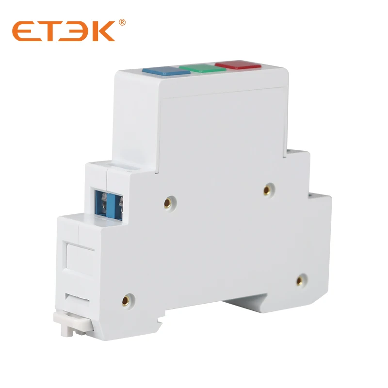 ETEK Din Rail Mount LED Modular Signal Lamp Red Green Yellow Blue RGB RGY AC 220V-240V Industrial