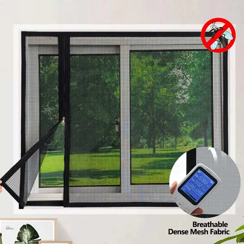 Side Zipper Invisible Encrypted Mesh Screen Summer Household Anti-Mosquito & Fly Self-Adhesive No-Drill Installation