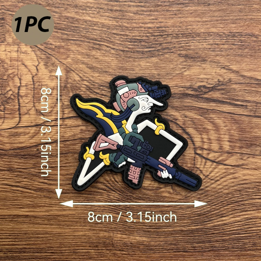 Trendy Quirky Character Cartoon Alien 2D Flat Pvc Material with a Felt Backing Sticker Included. Specification: 1Pc. Helmet, Hat, Clothing, Cycling Bag, Personalized DIY Versatile Decorative Sticker
