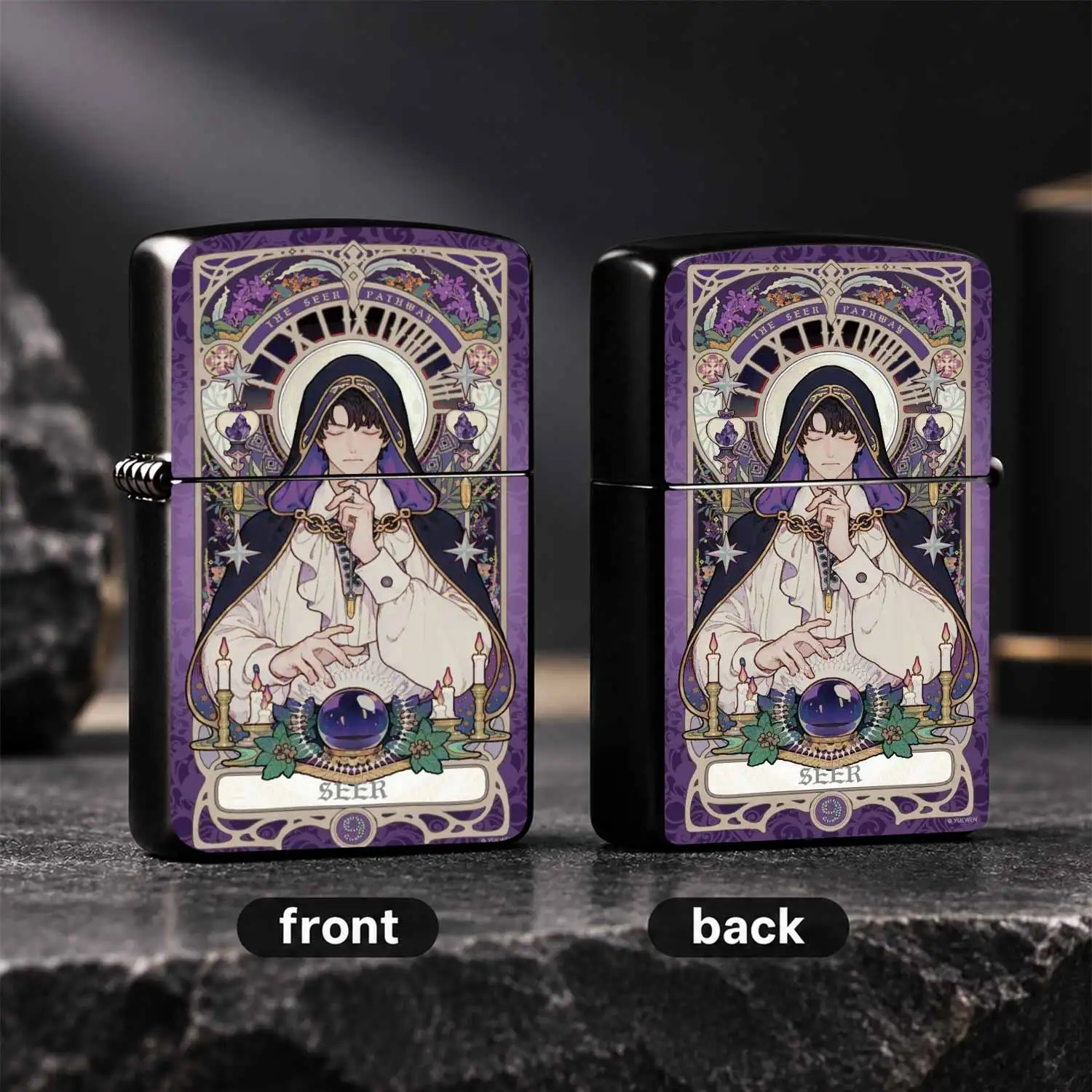 Retro Tarot Style The Seer Pathway Sequence 9 Mysterious Themed  Durable Sturdy Body PORTABLE Unique Artistic Gift for Tarot Game Anime Fans Daily Use A fun and humorous lighter