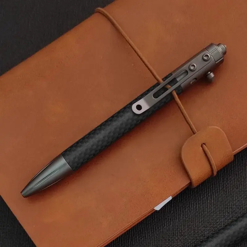 Carbon Fiber Multifunctional Self Defense Tactical Pen Outdoor Portable EDC Bolt Pen