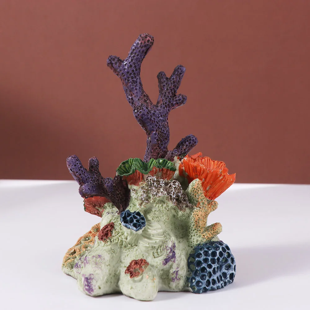 

Creative Decorative Coral Landscaping Simulation Colorful Artificial Coral Reef Resin Coral Reef Ornament Aquarium