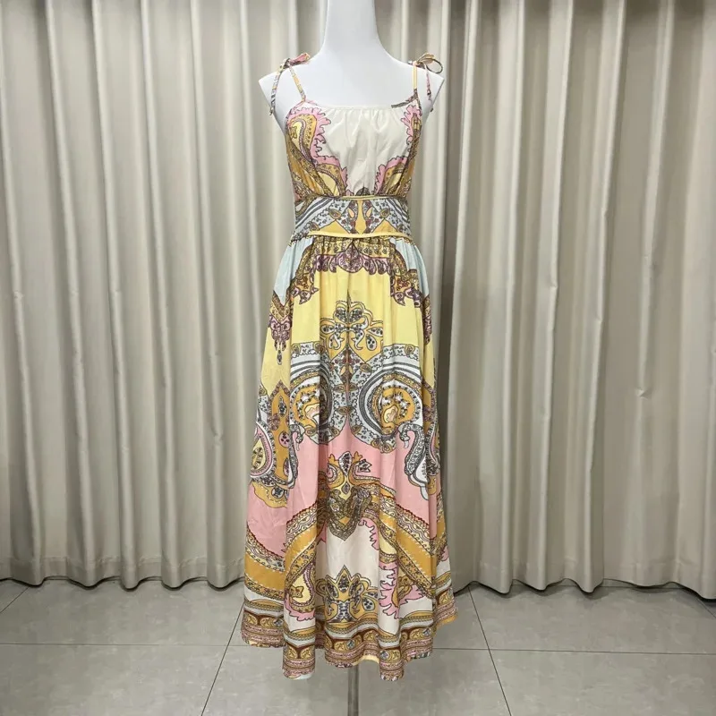 

Women's Dress Floral Linen Elegant Long Dresses Casual Vacation Beach Party Dresses Woman Clothing Summer Skirts for Women 2025
