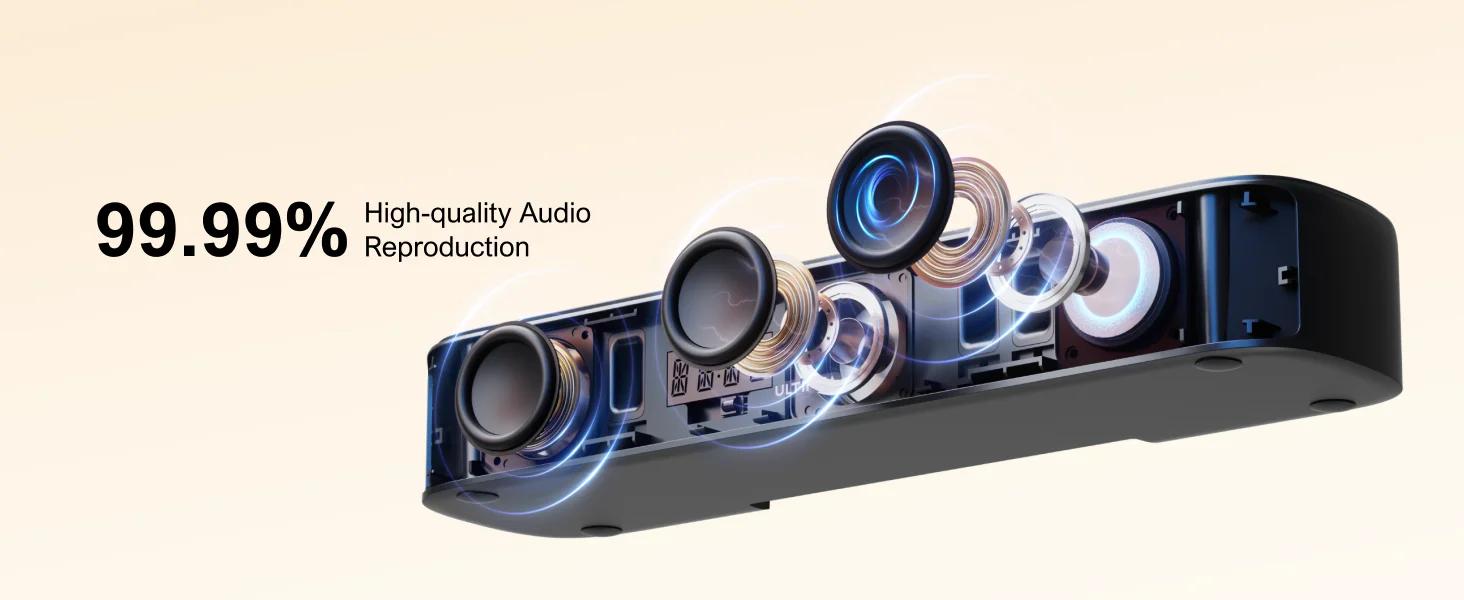 ULTIMEA 7.1CH Virtual Surround Soundbar for TV, 330W Home Theater System with Subwoofer,4 Surround Speakers,APP Control