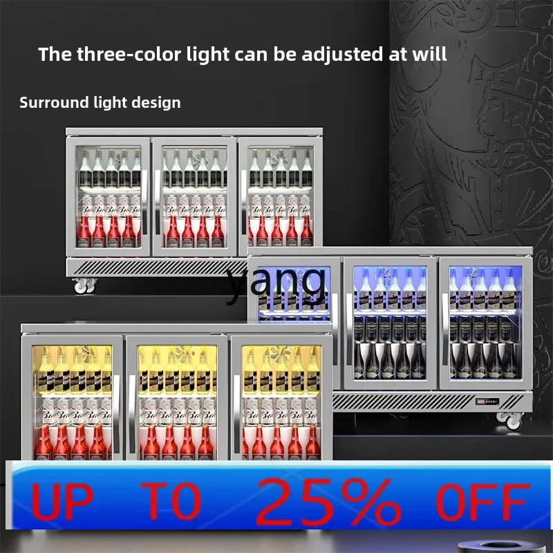 CX embedded stainless steel transparent freezer bar counter beer counter refrigerated display cabinet