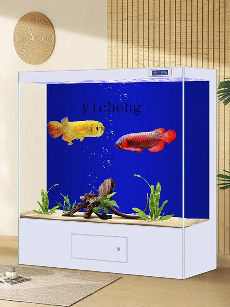 YY Super White Fish Tank Customized Living Room Home Fish Tank Intelligent Ecological Floor Aquarium