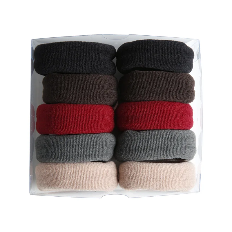 

10 шт., большие высокоэластичные резинки для волос, базовая черная широкая боковая толстая резинка для женщин и девочек, держатель для хвоста, резинки для волос, аксессуары для волос