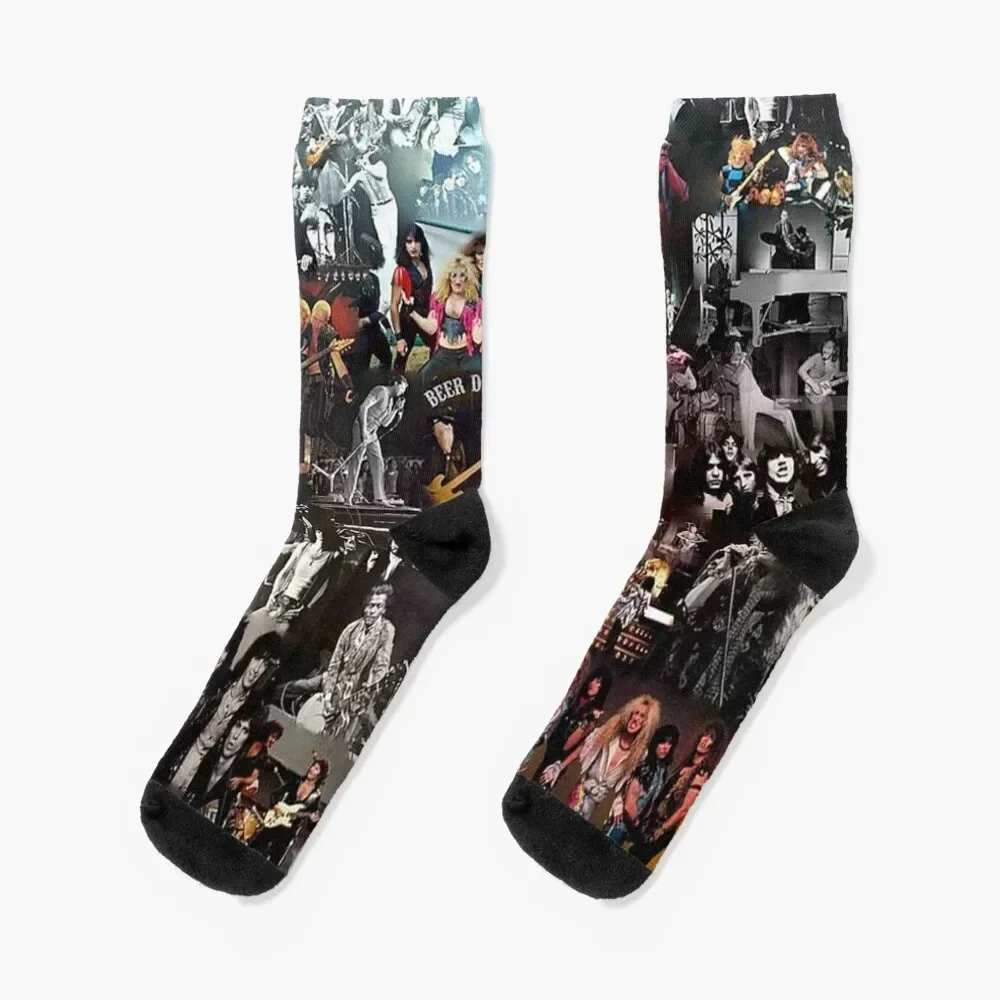 Rock 80s Collage Socks professional running floor basketball funny gift Socks Man Women's