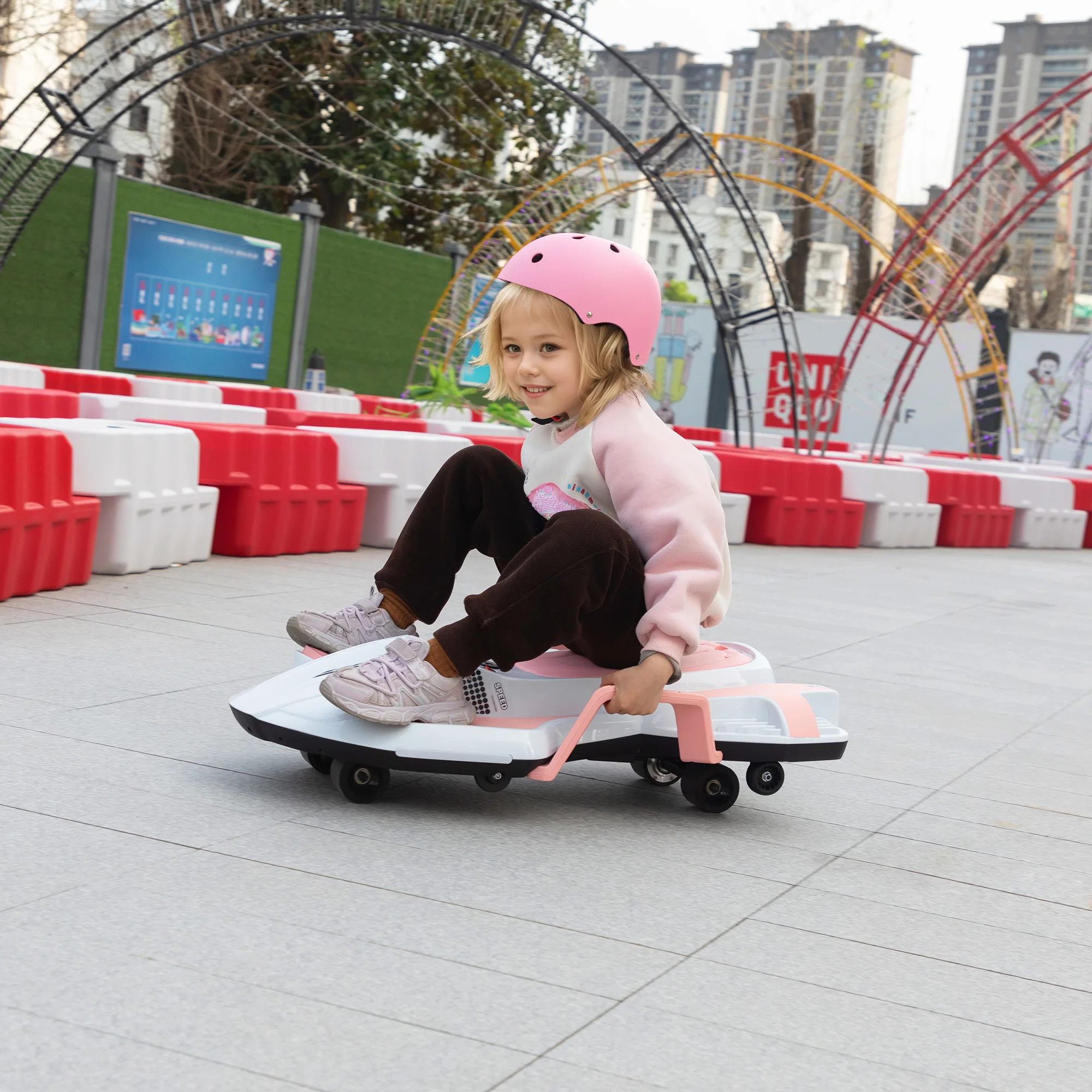 Pink with Music and Lights, Electric Kids Racing Car