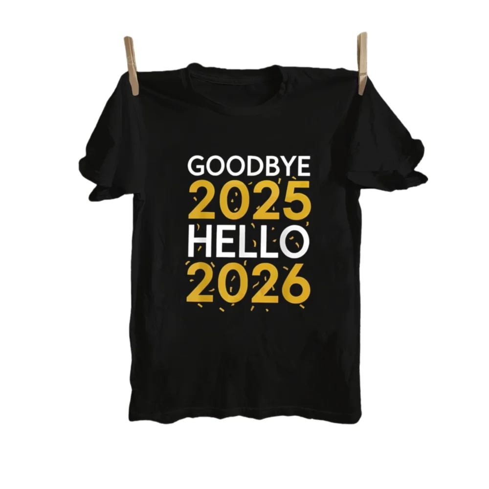 

Мужская новая летняя приветственная футболка с 3D-принтом и Новым годом 2026, трендовая уличная мода, повседневная повседневная футболка в спортивном стиле