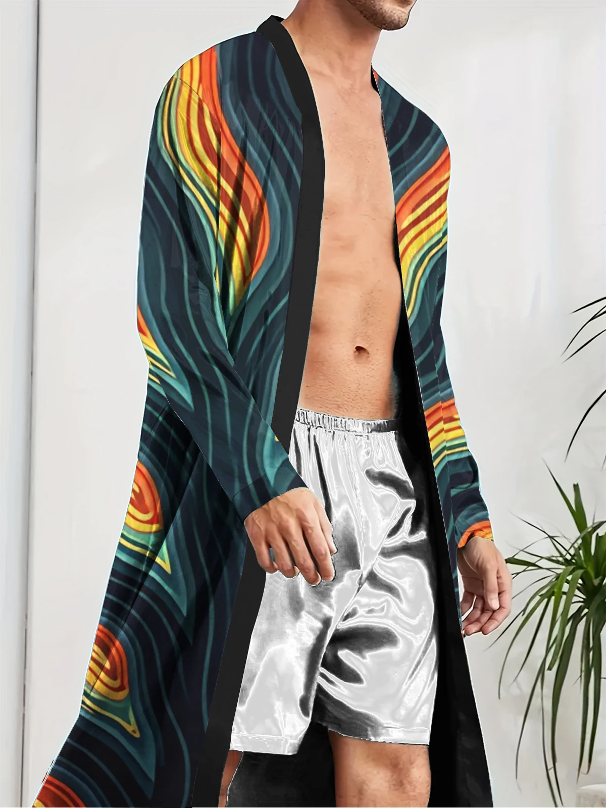 1pcs Men's Robes 2026 Spring/Summer 3D Printed Sleepwear Graphic Breathable robe Bathrobe man Funny pajamas Sleepwear