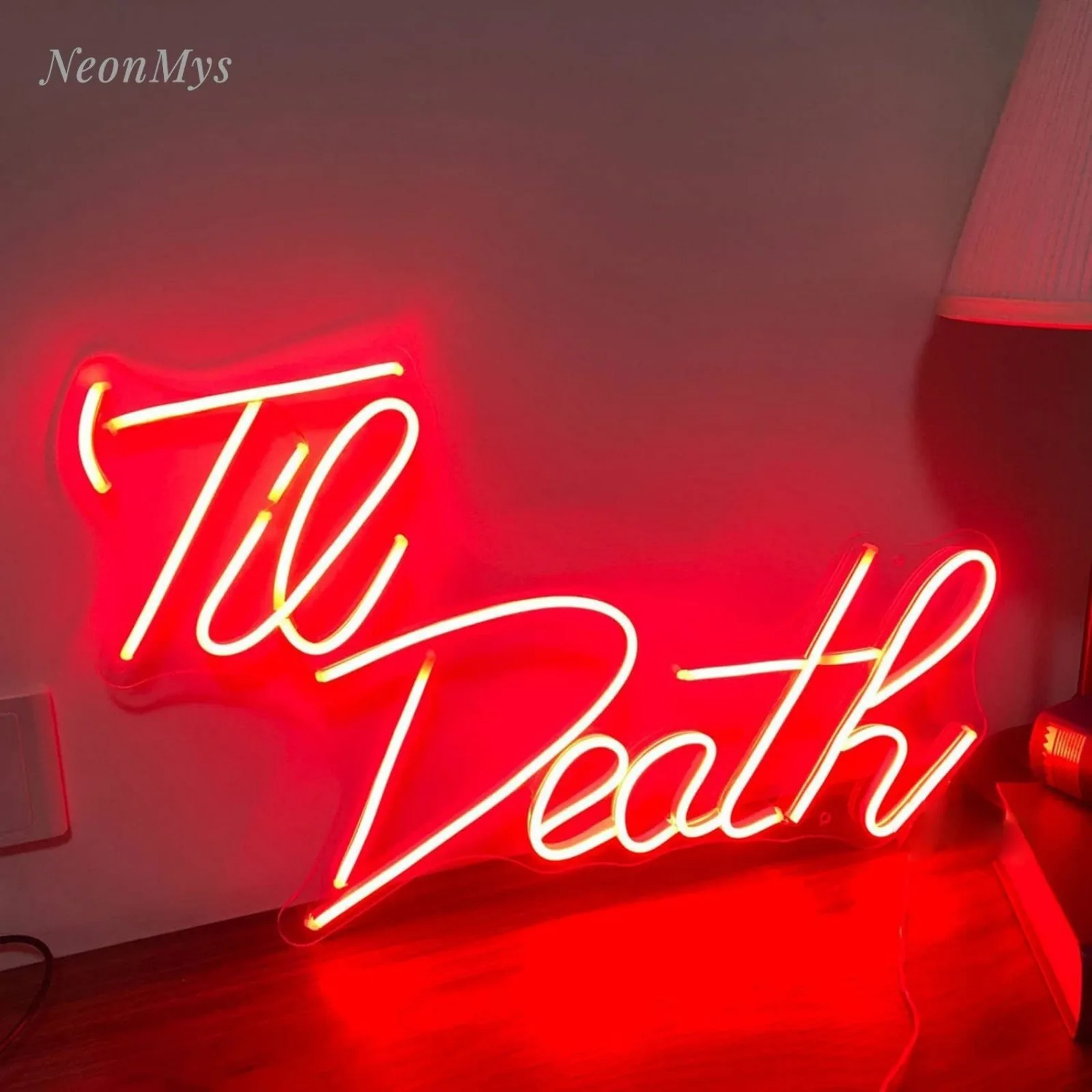 Til Death Neon Sign for Wedding Bedroom Bar Party Led Neon Light Hangs Sign Home Room Wall Decoration For lovers Friend Gift