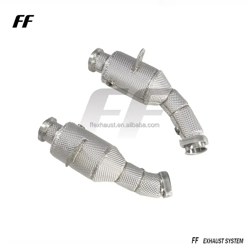 200cell Sport Cat Drain Pipe Header Exhaust Pipe for Mercedes-Benz M276 AMG C43 E43 C400 C450 E320 E400 E450 2017+