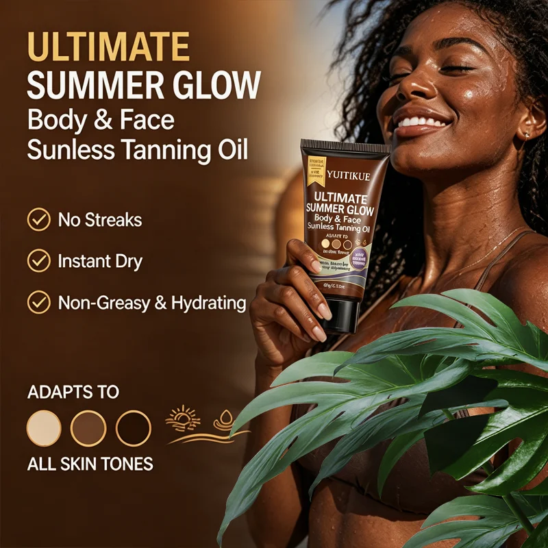 YUITIKUE 60g Sunless Tanning Oil, Ultimate Summer Glow for Body & Face, All Skin Tones, Instant Dry, Non-Greasy & Hydrating - view 5
