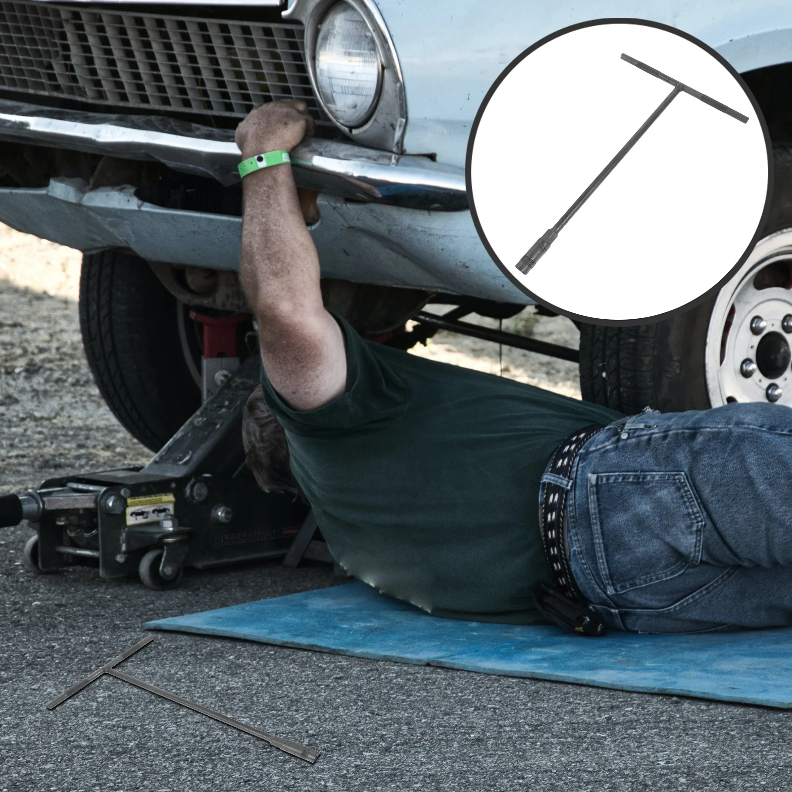 

T Handle Socket Metal Wrench Portable T-Shaped Hexagonal Socket Repair Tool for Mechanism and Tyre Removal Tyre Removal Tool
