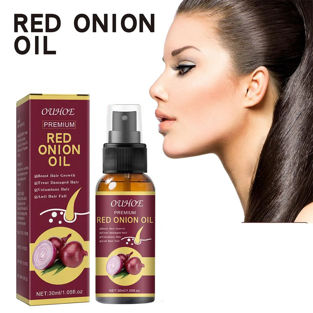 Spray all\'olio essenziale di cipolla rossa per la cura dei capelli, Spray idratante per capelli con acqua di riso, trattamenti per capelli