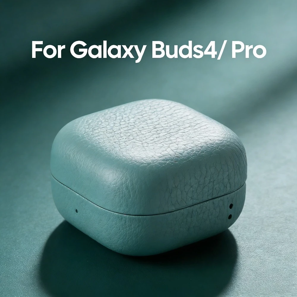 Für Samsung Galaxy Buds4 Pro Bluetooth-Kopfhörer-Schutzhüllen aus echtem Leder, Kopfhörer-Abdeckung, kratzfeste Hüllen mit Fallschutz