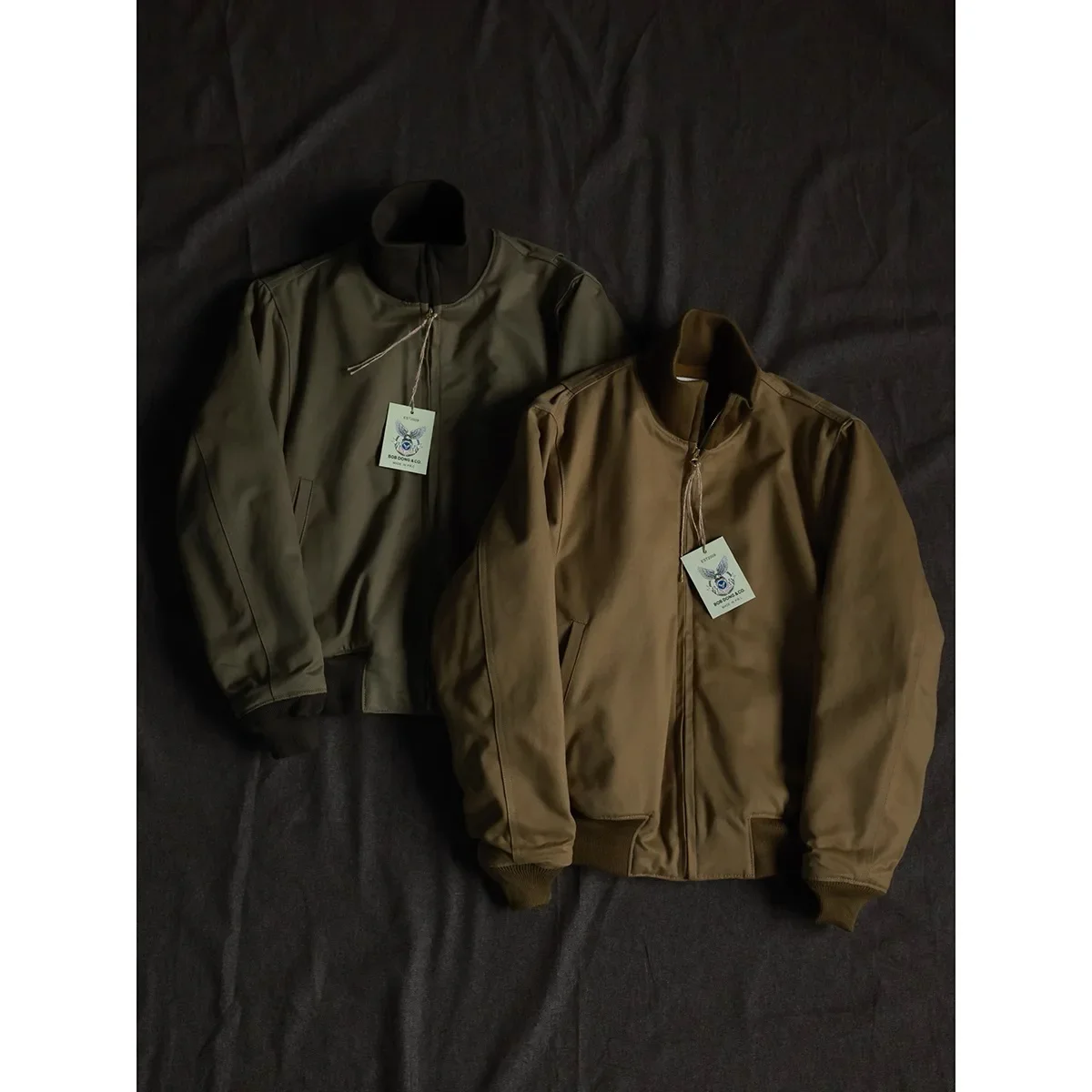 BOB DONG WWII Tanker Jacket Plain Edition Vintage Men\'s Wool Lined Military Outerwear