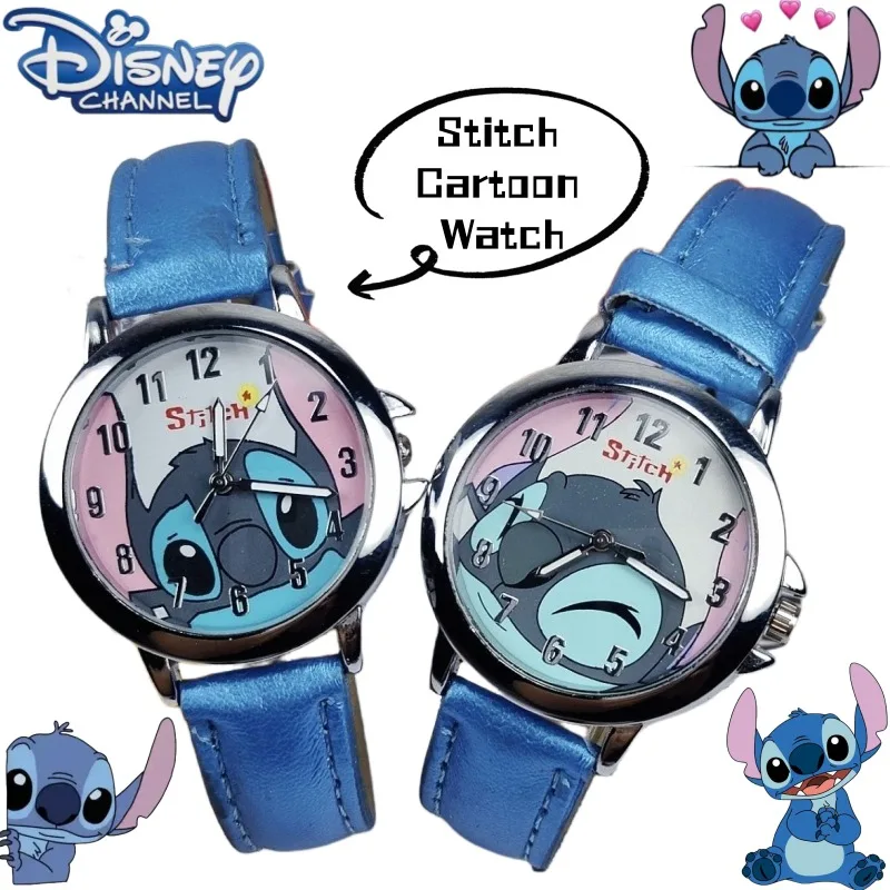 

Кожаные часы Disney Lilo & Stitch Stitch с креативным персонажем мультфильма, персонализированные электронные часы для студентов с героями мультфильмов