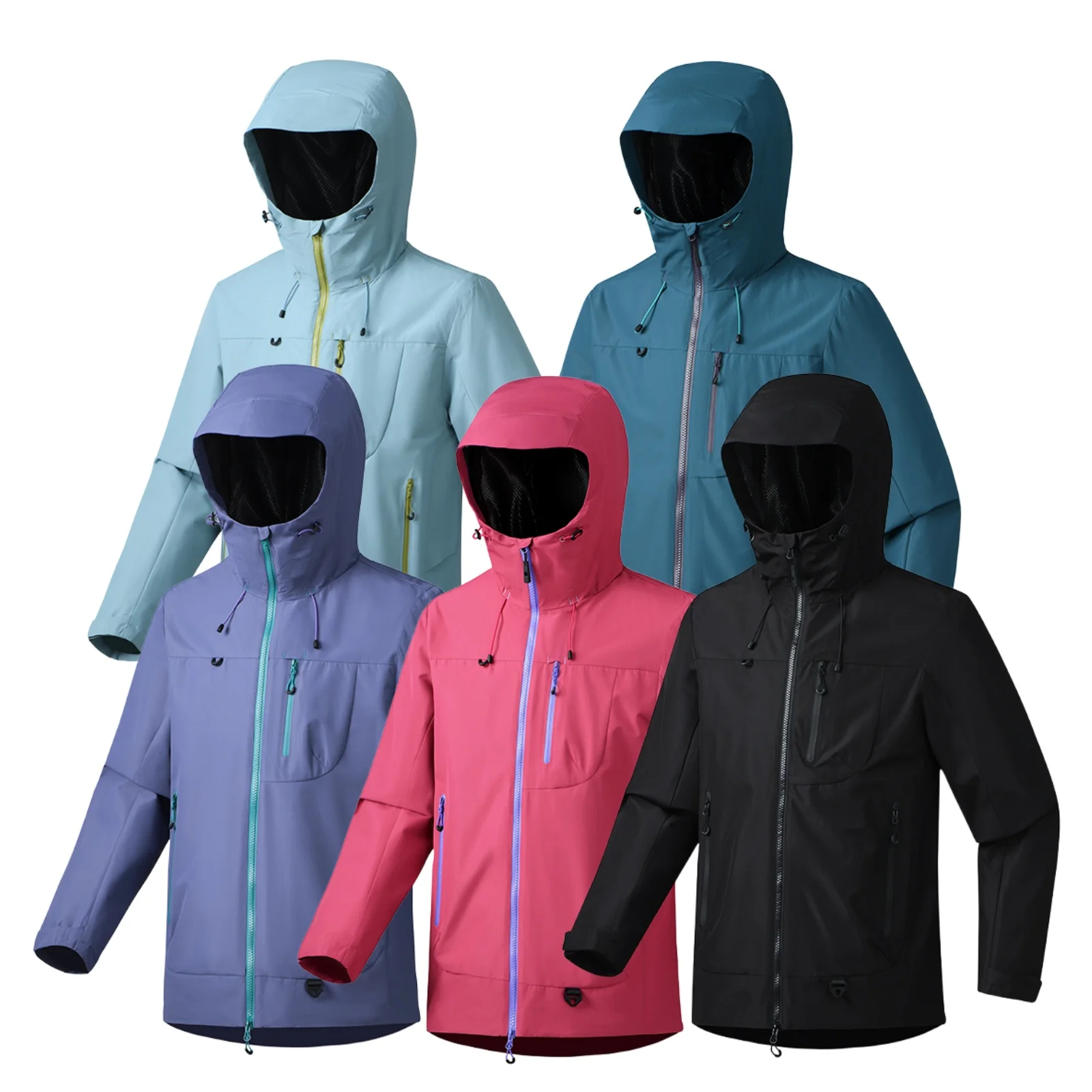 

Уличная ветрозащитная водонепроницаемая спортивная куртка с капюшоном для пар, мужчин и женщин, повседневная длинная застежка-молния из полиэфирного волокна