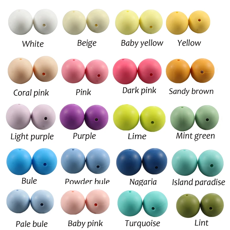 New 10mm 12mm 15mm Bulk Lot of 100 Pcs Silicone Round Bead Loose highest quality BPA free craft supplies Wholesale Bulk Discount