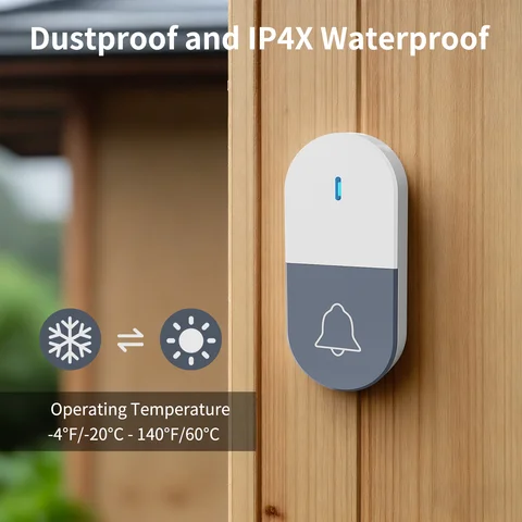 Wireless Doorbell Waterproof 1000FT 115dB 433MHz Doorbell for Home Security US Standard Plug 2Doorbell and 1 Remote