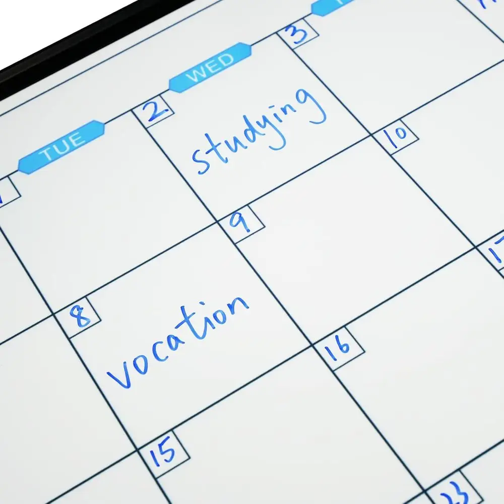 مجموعة مزدوجة من السبورة البيضاء المغناطيسية مقاس 36 × 24 بوصة، حامل جداري بإطار أسود للمنزل والمكتب والمدرسة #6