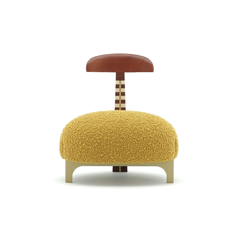 

Eye Catching Giraffe Style Teddy Velvet Negotiation Chair for Living Rooms Made of Hardware Solid Wood